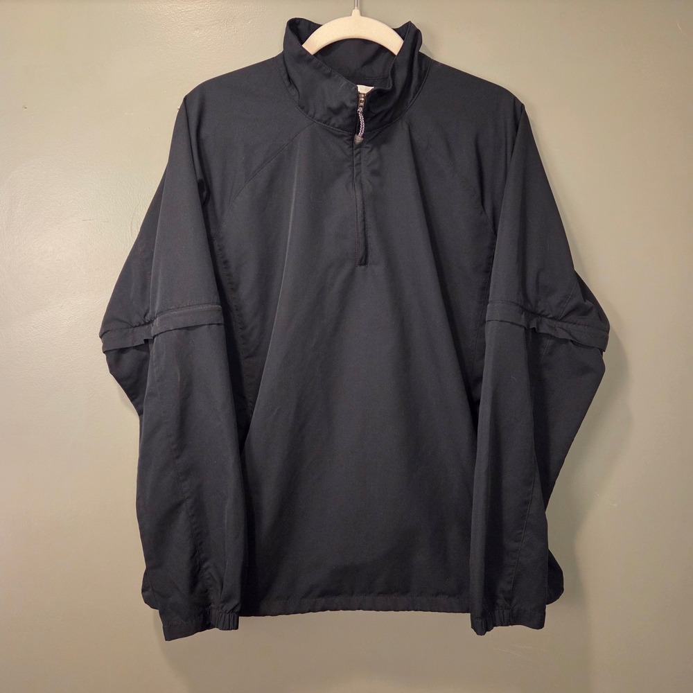 Nike‎ Golf Fit Storm Women's Half Zip Jacket Size XL Black Detachable Sleeves